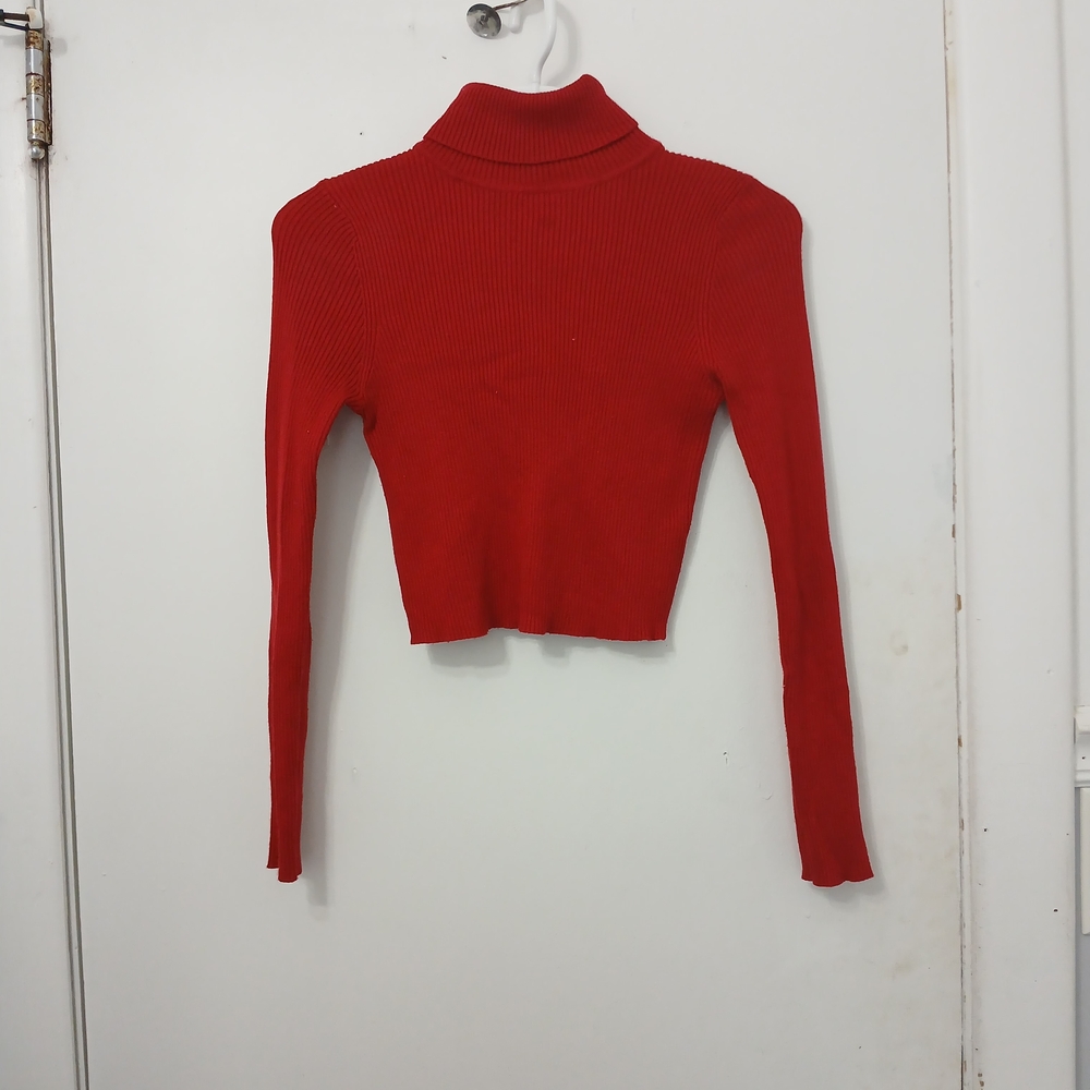 Ambiance Red Ribbed Crop Top